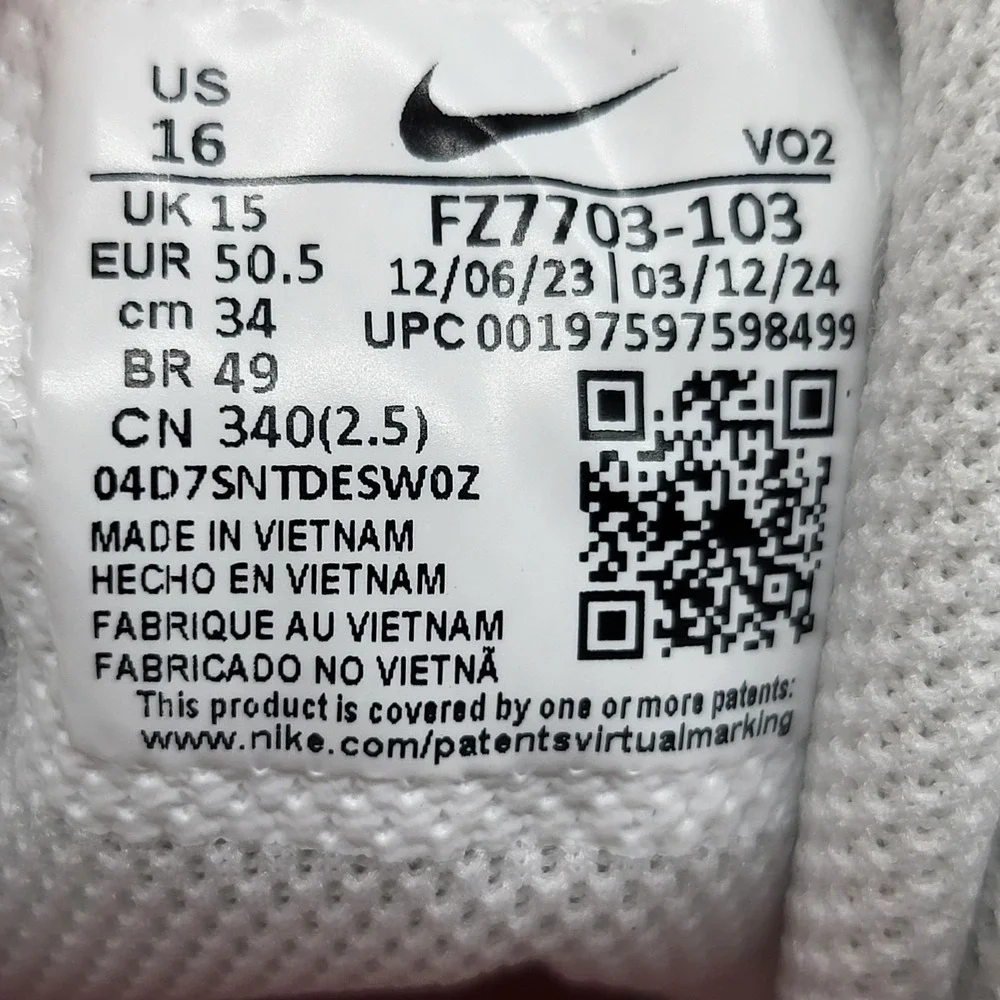 Nike Alpha Menace 4 Men 13 White‎ Red Football Cleats FZ7703-103
